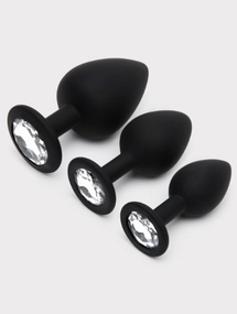 Silicone Jewelled Butt Plug Set